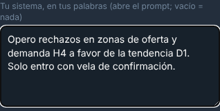 Tu sistema, descrito en el primer campo de Análisis